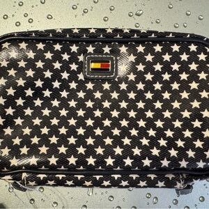 Vintage Classic Tommy Hilfiger Blue & White W/TH logo Zip Close Multi-use Bag